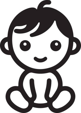 Küçük bir oğlan çocuğu, beyaz bir arka planda illüstrasyon, vektör..