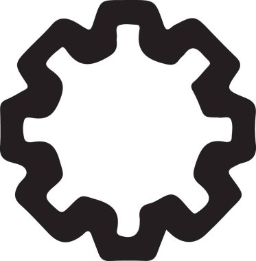 Dişli vektör simgesi. Düz sembolü, gri renkli, yuvarlak açılar, beyaz arka plan tarzıdır