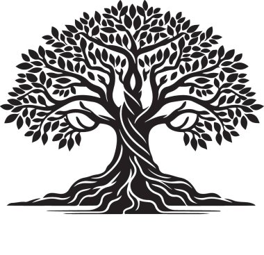 Yapraklı ağaç. vektör illüstrasyonu