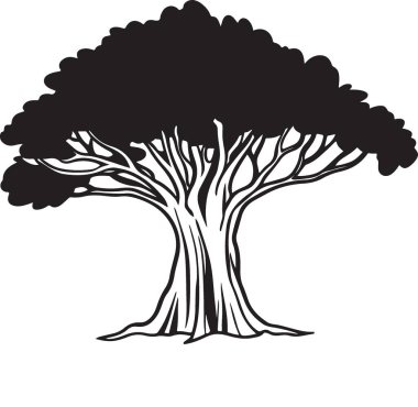 Beyaz arka planda yaprakları olan ağaçlar. vektör illüstrasyonu.