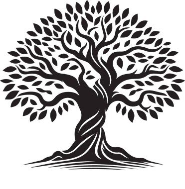 Yapraklı siyah ağaç