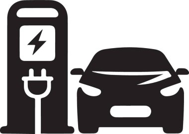 Sürdürülebilir Taşımacılık İçin Elektrikli Araç Şarj İstasyonu Silüeti ResmiComment