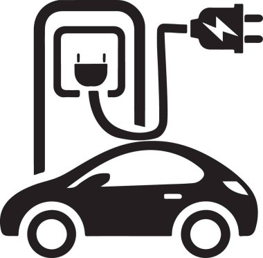 Sürdürülebilir Taşımacılık İçin Elektrikli Araç Şarj İstasyonu Silüeti ResmiComment