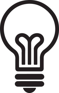 Parlak Fikirler Ampul Silueti Vektör İllüstrasyon Simgesi Tasarımı