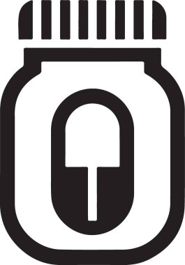 İlaç Şişesi Silueti Çizim Vektörü Grafiği