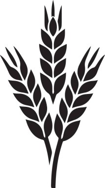 Zarif Siyah Siluet Buğday İzleri Tarım ve Fırın Tasarımları Çizimi