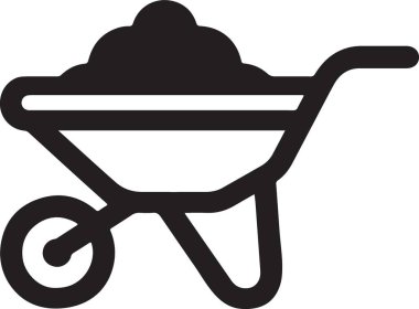 Dayanıklı El Arabası Görünümü İnşaat ve Bahçıvanlık Çizimi