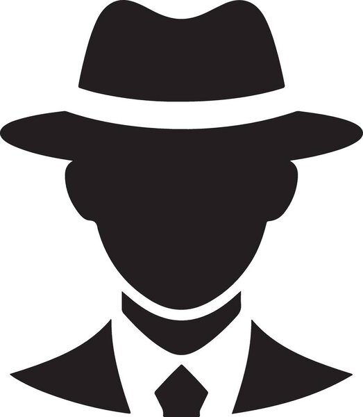 Человек с иконой шляпы, простой стиль