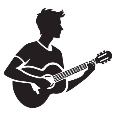 vektör adam gitar illüstrasyonu