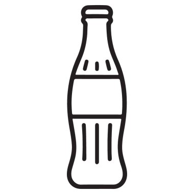 Soda şişesi, içki ikonu, taslak tarzı