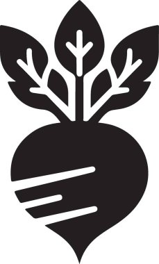 Lezzetli Pancar Silueti Çizimi Canlı Sebze Simgesi Tasarımlarınız İçin