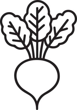 Lezzetli Pancar Silueti Çizimi Canlı Sebze Simgesi Tasarımlarınız İçin