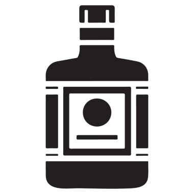 Zarif Siyah Siluet İçki Şişesi Çizim Vektörü Grafiksel