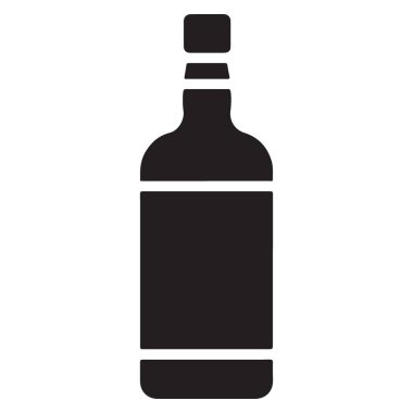 Zarif Siyah Siluet İçki Şişesi Çizim Vektörü Grafiksel