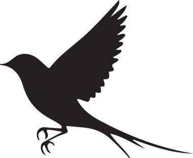 bir kuşun vektör silueti.