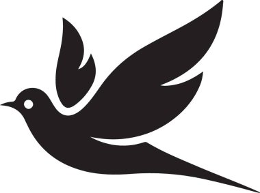 güvercin kuş simgesi, basit biçim