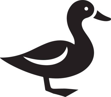 ördek yassı ikon vektör çizimi