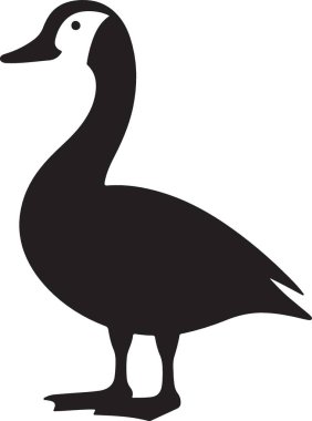 Kaz vektörü silueti beyaz arka planda izole edildi. Kaz. Kaz ikonu. vektör kaz. kaz.