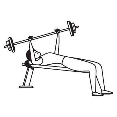 dambıl kaldıran genç adam vektör çizimi tasarımı