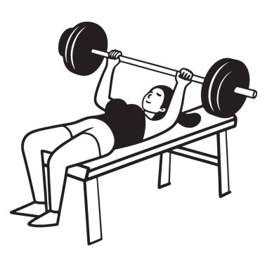 Beyaz arka planda ağırlıkları olan kadın.