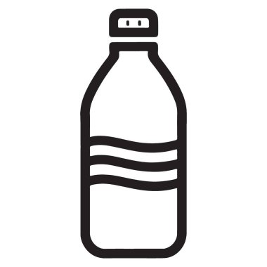 Plastik şişe simgesi, anahat stili