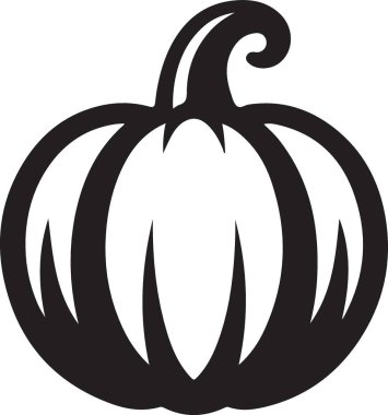 Zarif Siyah Siluet Balkabağı Çizimi Sonbahar Dekorasyonları İçin Mükemmel