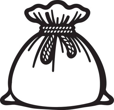 Siyah Siluet Çuval Para Çantası Resim Vektörü Grafiksel