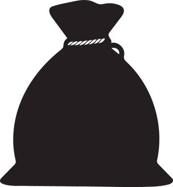 Siyah Siluet Çuval Para Çantası Resim Vektörü Grafiksel