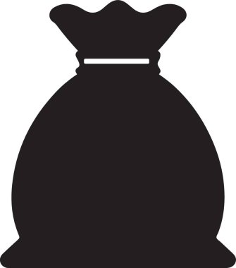 Siyah Siluet Çuval Para Çantası Resim Vektörü Grafiksel