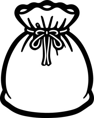 Siyah Siluet Çuval Para Çantası Resim Vektörü Grafiksel