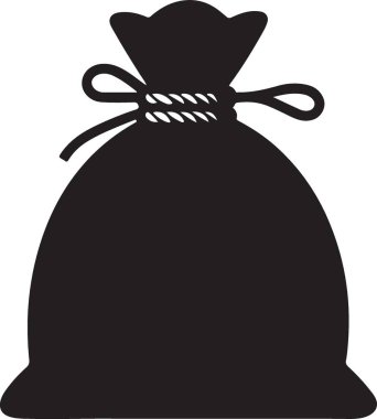 Siyah Siluet Çuval Para Çantası Resim Vektörü Grafiksel