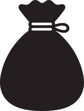 Siyah Siluet Çuval Para Çantası Resim Vektörü Grafiksel