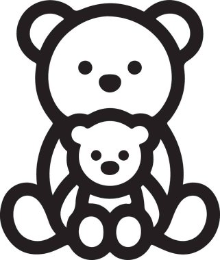 Oyuncak ayı ikonu vektör çizimi tasarımı