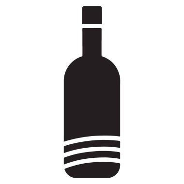 Cam ikonlu şişe, vektör illüstrasyonu