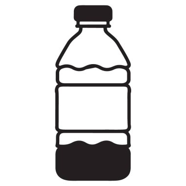 Plastik şişe simgesi. Plastik şişe vektör simgesi web için basit örnek