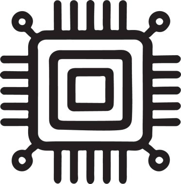 İşlemci simgesi. vektör illüstrasyonu