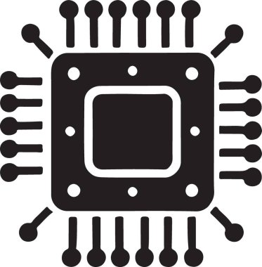 Mikroişlemci simgesi. basit biçim