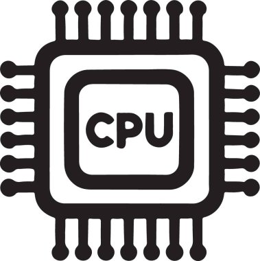 İşlemci simgesi. düz tasarım biçim vektör çizimi  