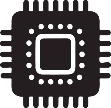 çip işlemci simgesi, vektör illüstrasyonu