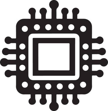 işlemci yonga simgesi, vektör illüstrasyonu