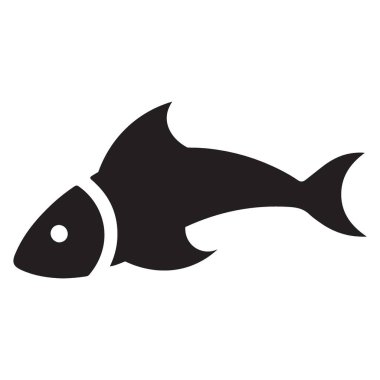 deniz balığı düz vektör simgesi