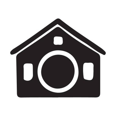 Çekici bir evi tasvir eden minimalist bir vektör çizimi. Basit tasarımı sıcaklık ve konfor taşır, mimari veya tasarım projeleri için idealdir. Siyah siluet biçimi, vektör dosyası.