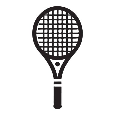 Tenis raketinin siluet vektör çizimi, bu popüler sporu yapmak için gerekli ekipman. Fitness, eğlence için dizayn.