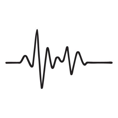 Nabız atışı gösteren stilize elektrokardiyogram (EKG) vektör grafiği. Tıbbi, sağlık hizmetleri ya da teşhis tasarımı projeleri için ideal. Yüksek çözünürlüklü ve kullanımı kolay.