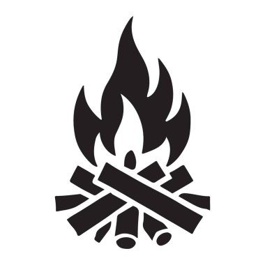 Yanan bir kamp ateşinin ayrıntılı çizimi, kamp, açık hava aktiviteleri ve rahatlamayı temsil etmek için ideal. Doğa temalı projeler ve web siteleri için mükemmel grafik.