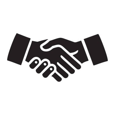 Bir el sıkışmanın silueti, bir iş anlaşmasının sembolü ve başarılı bir işbirliği. Takım çalışması, ortaklık ve anlaşmaları temsil etmek için ideal.