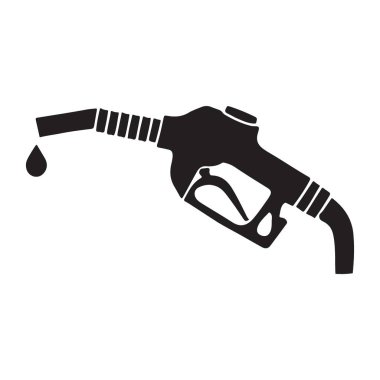 Düşen damlası olan siluet tarzı bir benzin pompası. Petrol endüstrisini ve yakıt hizmetleri vektörünü temsil etmek için ideal..