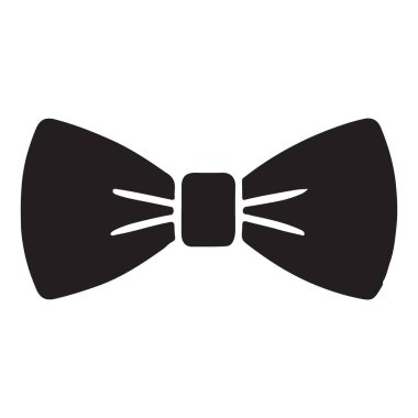 Şık bir papyonun silüet vektör çizimi, şık bir kravat aksesuarı. Klasik bir giysi resmi durumlar ve sofistike tarzlar için mükemmel..