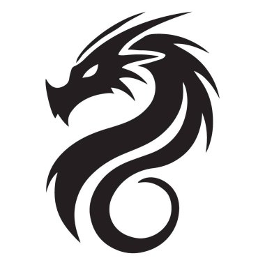 Eğri bir ejderha siluet vektör sanat tasarımı ve zarif bir akış. Mistik gücü ve gücü temsil ediyor. Sihirli bir dokunuşa ihtiyaç duyan hayal sanatı ya da tasarımlar için idealdir..