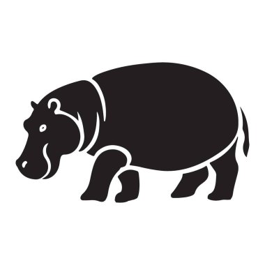 Yürüyen bir suaygırı silueti. Afrika vahşi yaşam temaları, eğitim kaynakları ve çocuk tasarım projeleri için harika bir illüstrasyon. Yüksek kaliteli stok vektör görüntüsü.